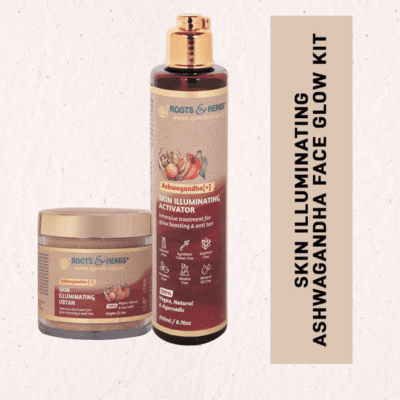 Ashwagandha Skin Illuminating kit Intensive Treatment for Glow Boosting & Anti Tan (ubtan & Activator Bundle) (normal-dry Skin)